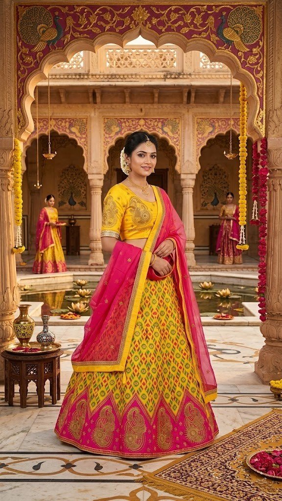 haldi-yellow-patola-zari-festive-lehenga-set