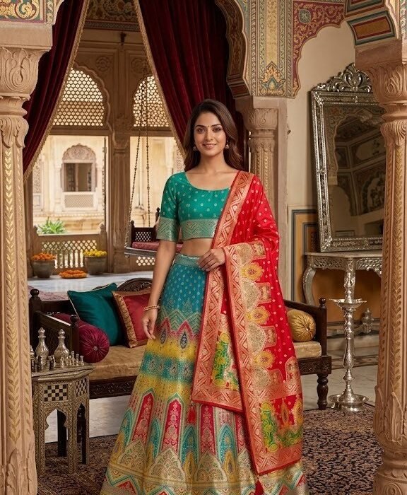 Patola Bandhani Banarasi Dupatta Festive Lehenga Set