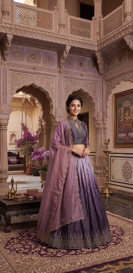 tissue-ad-stone-work-festive-lehenga-set