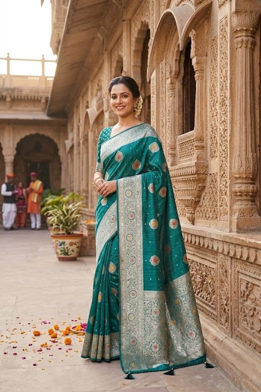 teal-art-silk-meenakari-zari-designer-saree