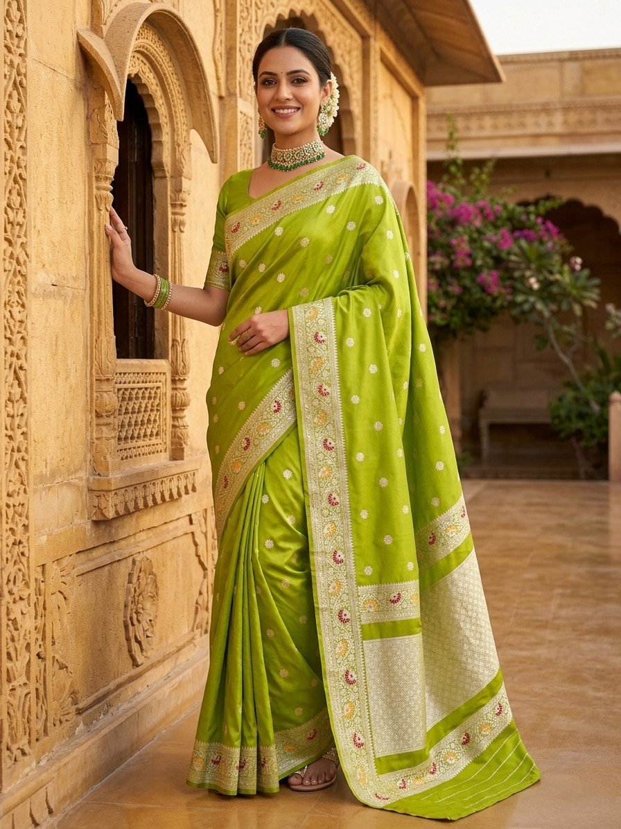 pista-green-banarasi-katan-silk-meenakari-saree