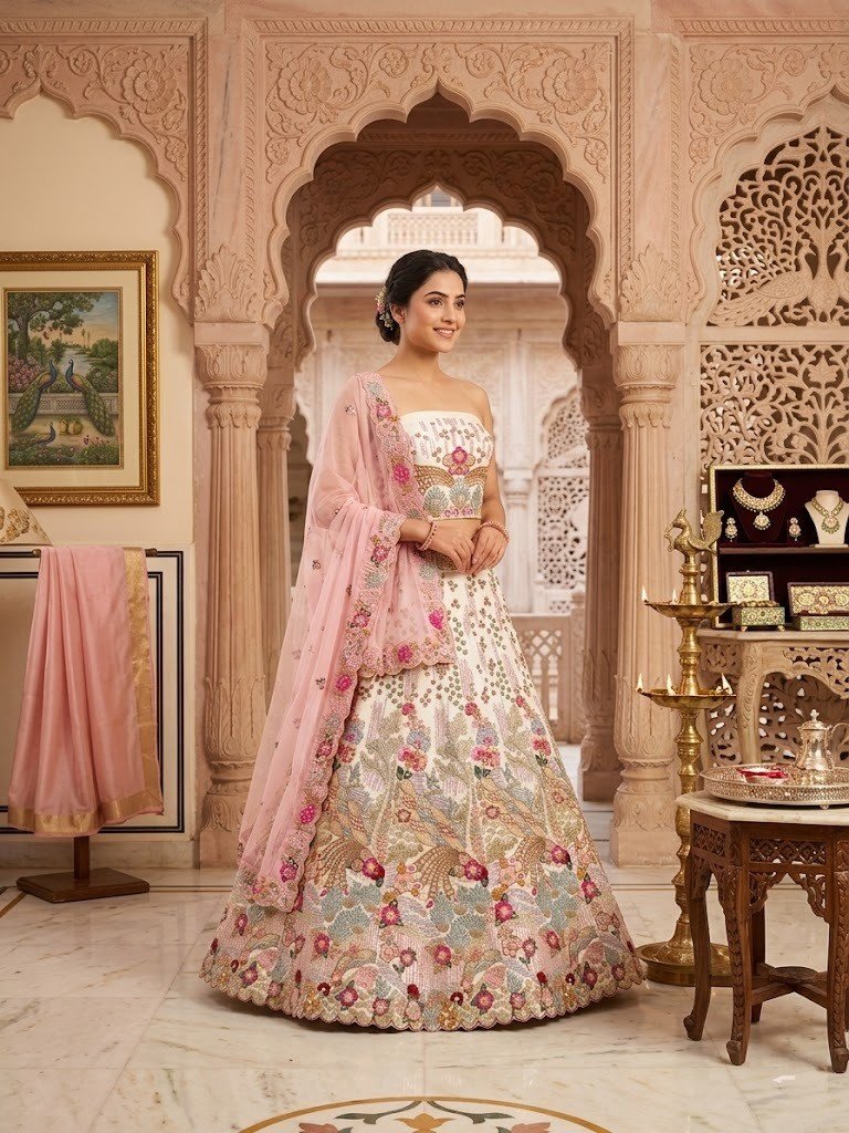 white-jute-thread-zari-work-lehenga-set