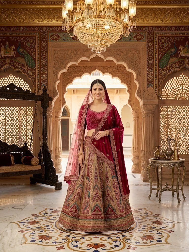 bridal-jute-zari-sequence-work-lehenga-set