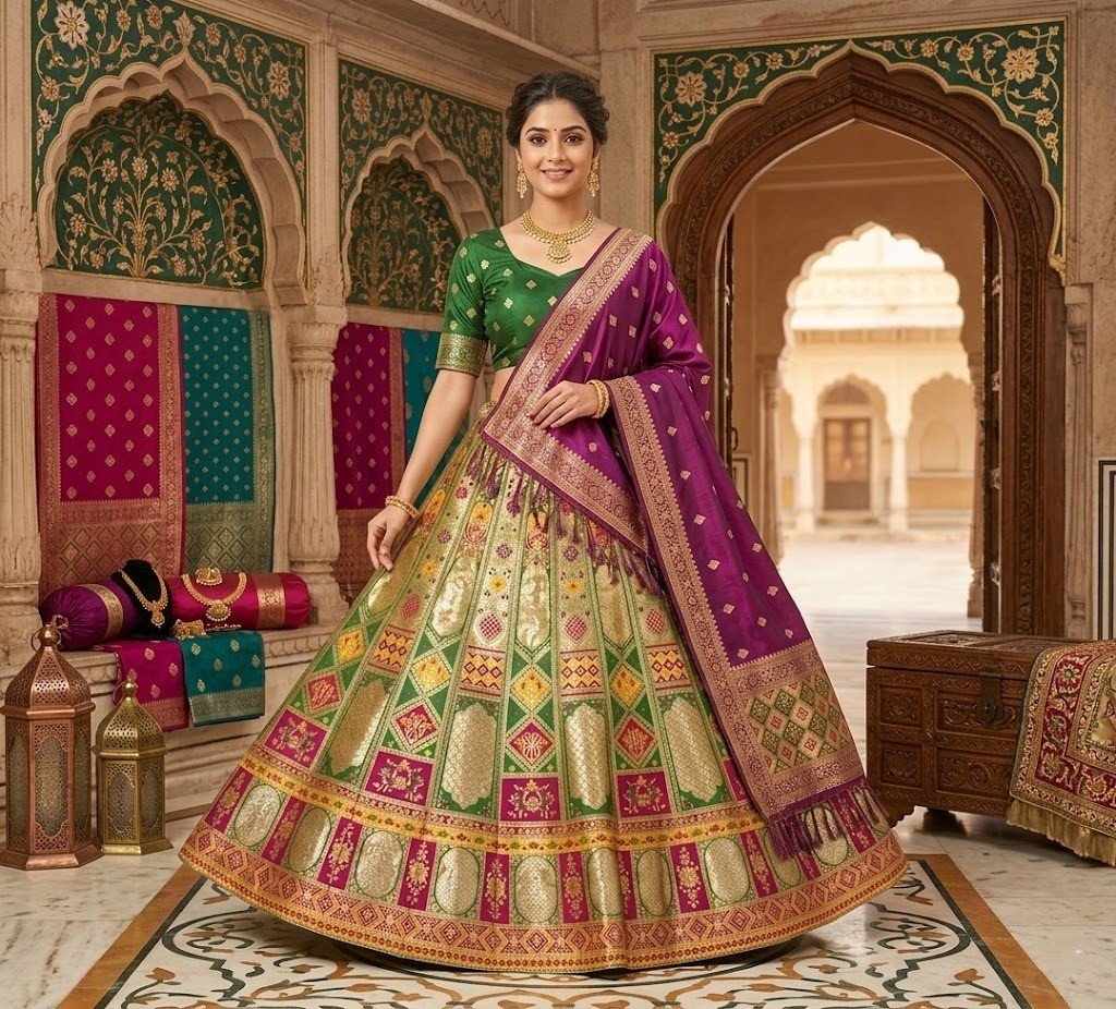 meenakari-banarasi-zari-festive-lehenga-set