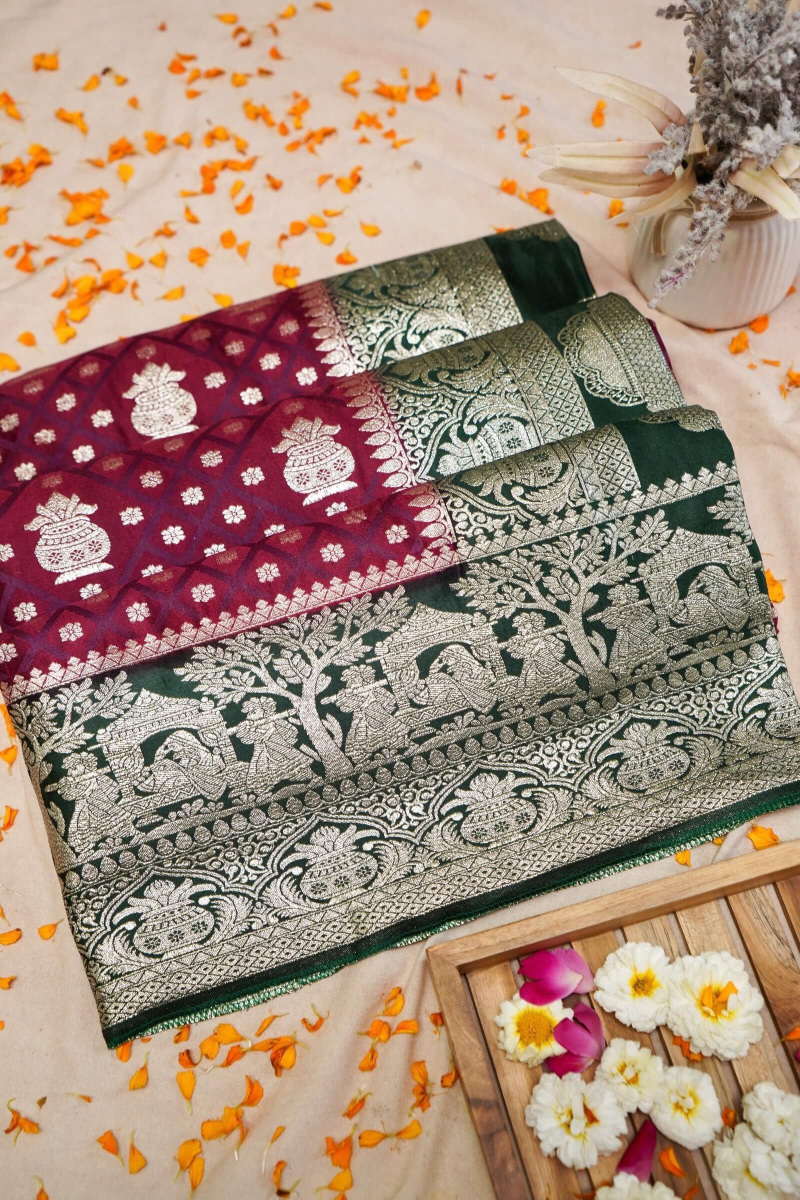 wine-green-art-silk-kalash-motif-saree