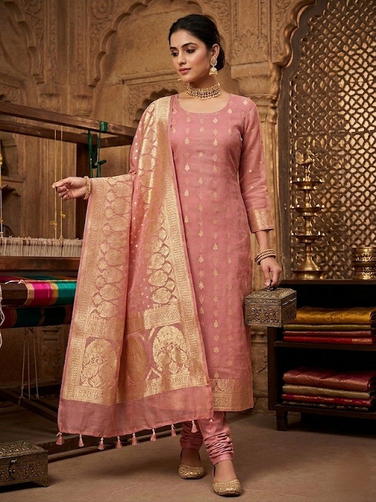 blush-banarasi-chanderi-lurex-buti-suit-set