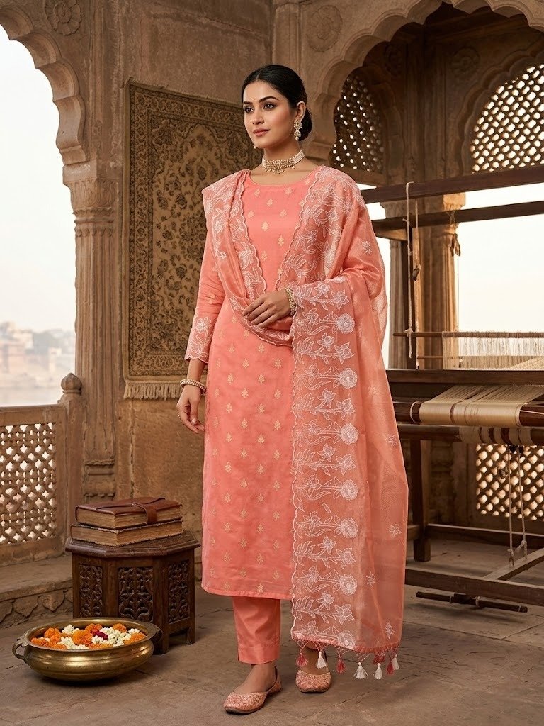 peach-banarasi-tissue-silk-embroidered-suit-set