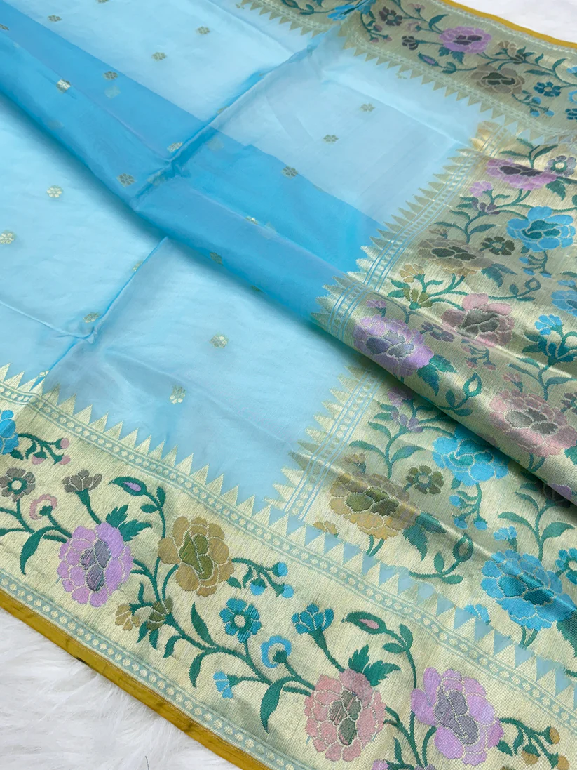 powder-blue-pure-kora-floral-banarasi-saree