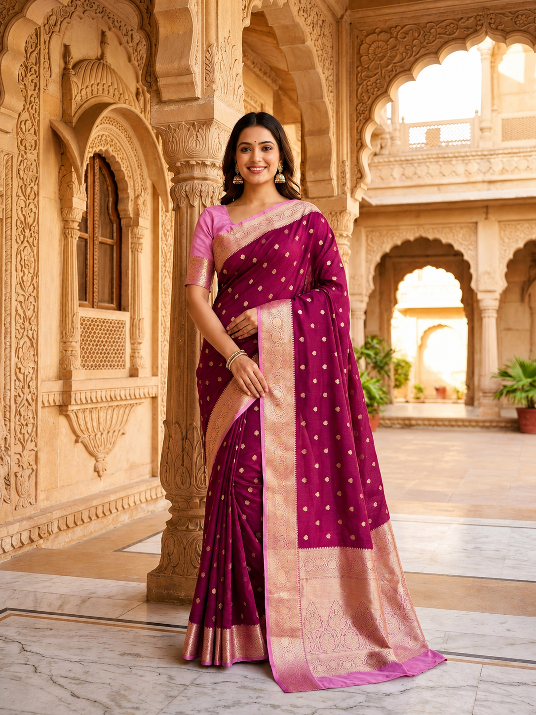 magenta-banarasi-warm-silk-zari-saree
