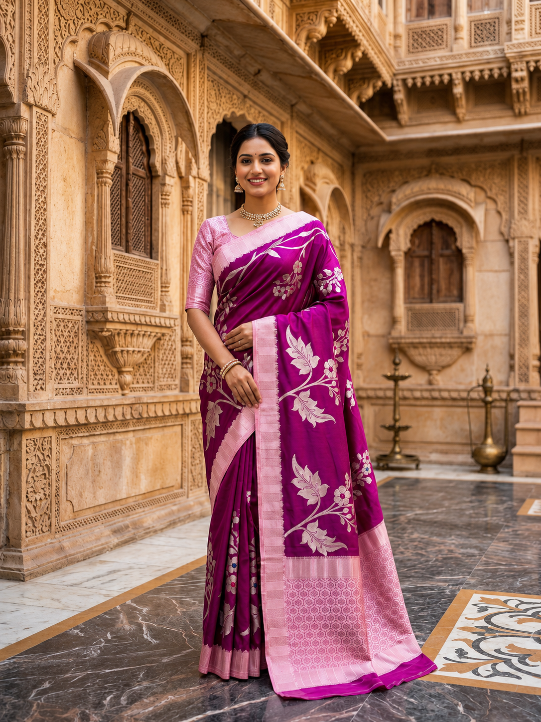 magenta-banarasi-premium-raw-mango-silk-saree