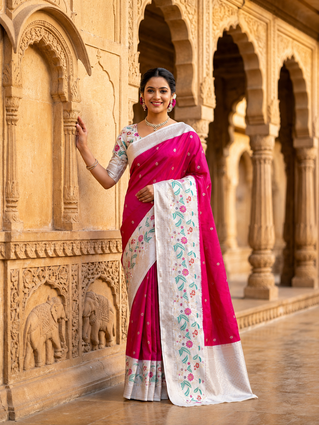pink-banarasi-raw-mango-soft-silk-saree